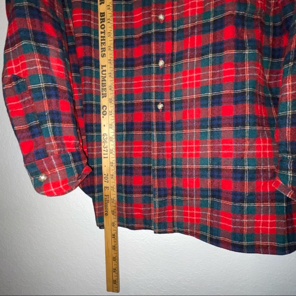 Vintage Pendleton Pure Virgin Wool Flannel Button Up Shirt Made in USA Size XL - Picture 9 of 9